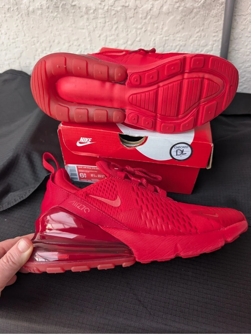Nike Air Max 270 GS University Red Size 6.5Y Women's 8 CW6987-600 Like NWB